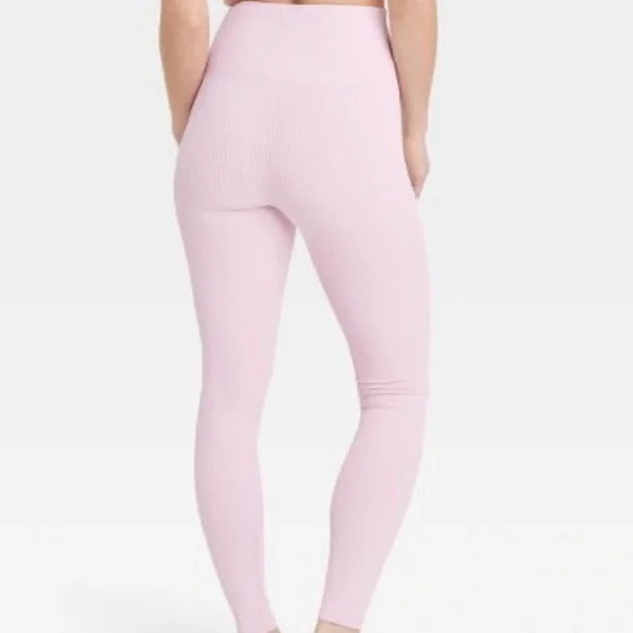NEW All in Motion Women's Ultra High-Rise Rib Leggings - Light Pink, Size XS - Picture 3 of 3